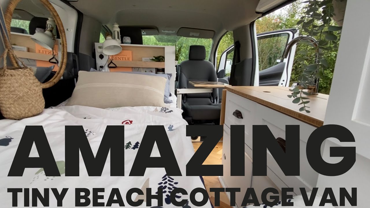 LOU&rsquo;S AMAZING POCKET SIZE BEACH COTTAGE ON WHEELS. #shorts #vanlife, #vantour,