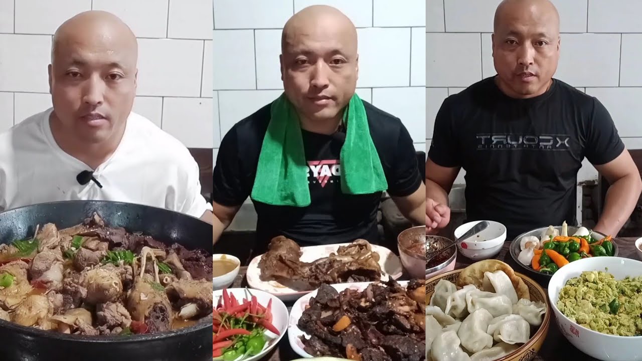 YUMMY/Challenge Eating Pork 🤤 Meat 🥓 Noodle 🍜😋, Friend Fish 🍗 chicken #mukbang #food #delicious 