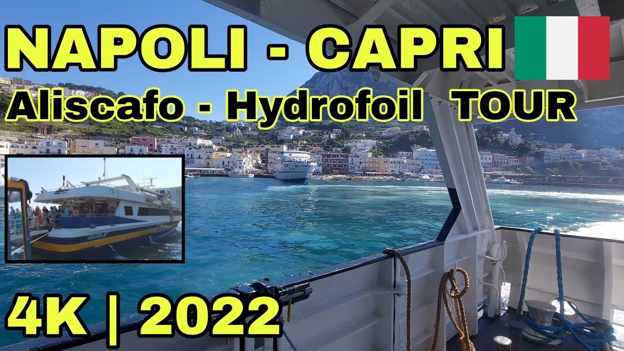 Da NAPOLI a CAPRI in Aliscafo | Tour della nave | 4K - 2022 | Tour on hydrofoil | Italia, Italy