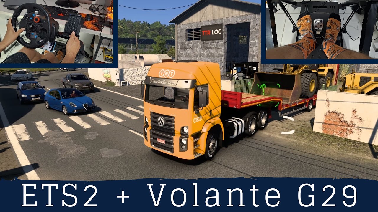 Jogar Euro Truck Simulator 2 Com Volante Logitech G29 + Câmbio de Marchas