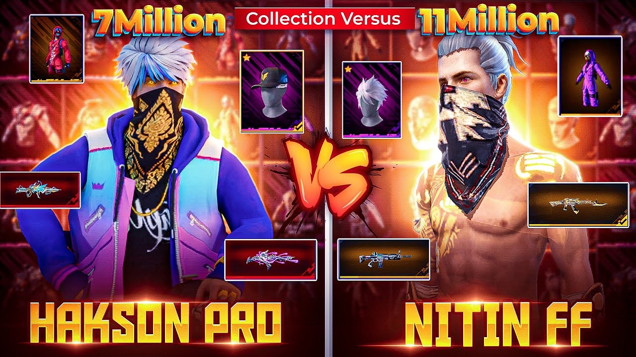 Hakson bhai 😱 vs Nitin free fire 🔥 Collection verses 😦 Biggest Battle of the Year 😳 #freefire