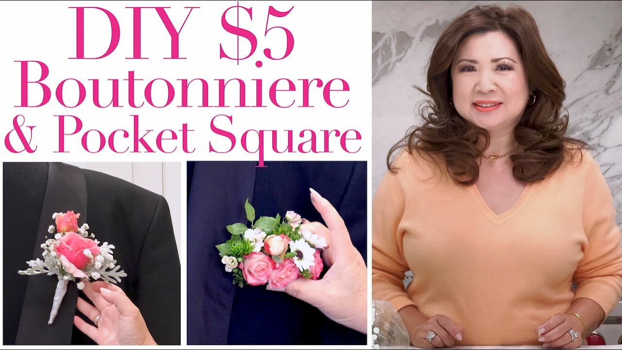 DIY $5 Boutonniere & Pocket Square for Proms & Weddings