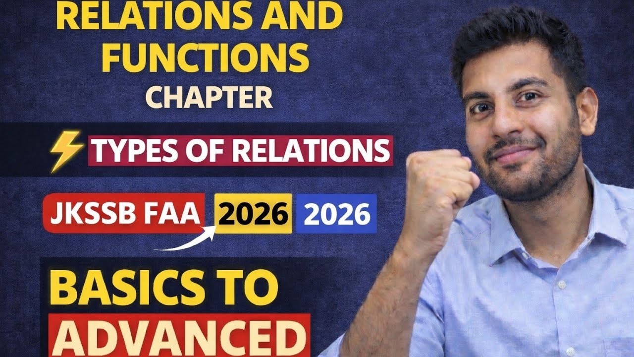 Types of Relations | Relations & Functions | JKSSB FAA 2026 Maths | Basics to Advanced