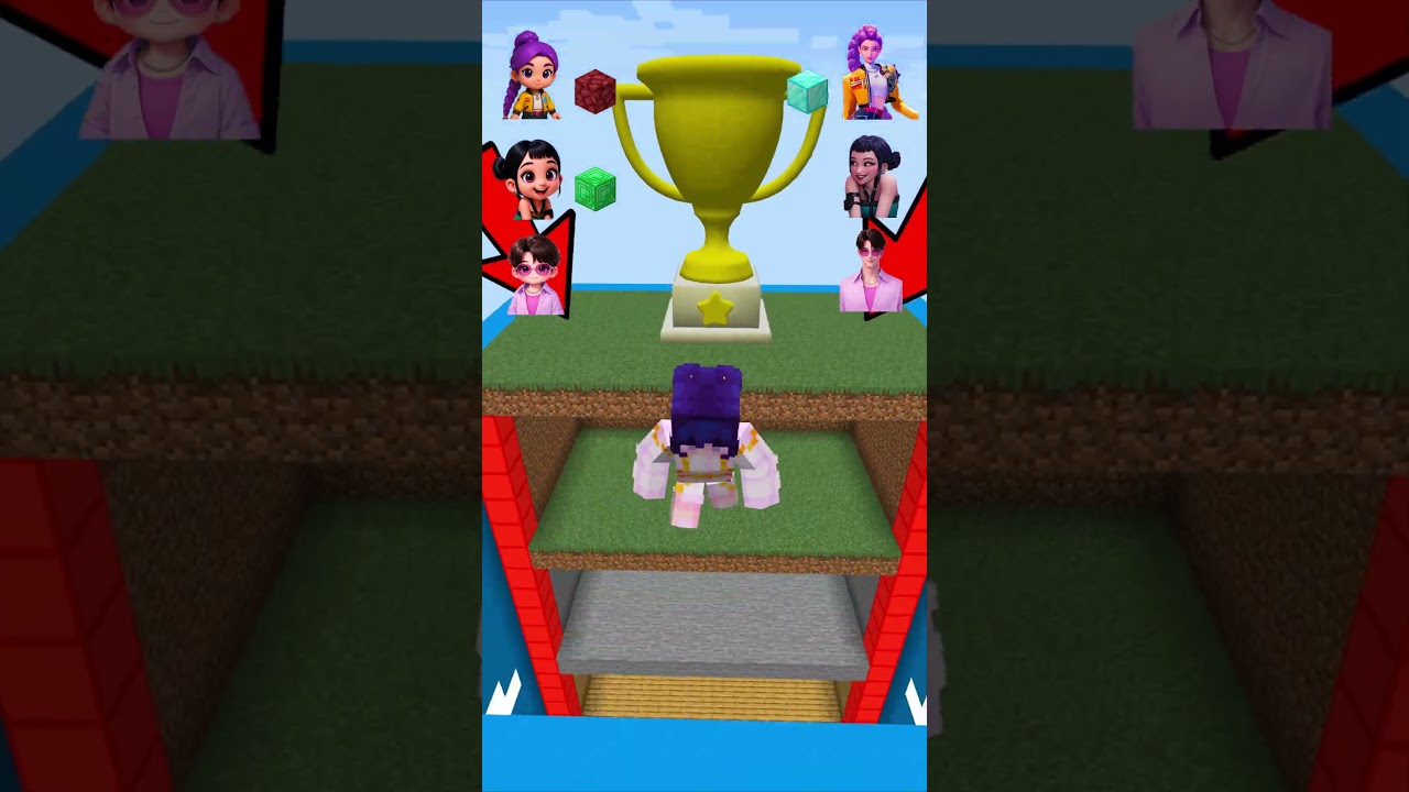 Kpop Demon Hunters vs Jump Down 😨😱 Part.1 #kpopdemonhunters #minecraft