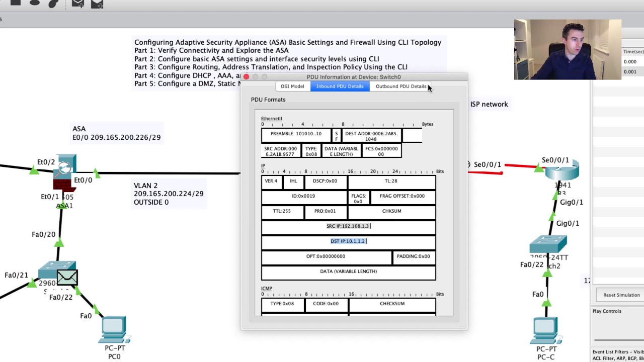 Configuring an ASA Firewall on Cisco Packet Tracer - Part TWO