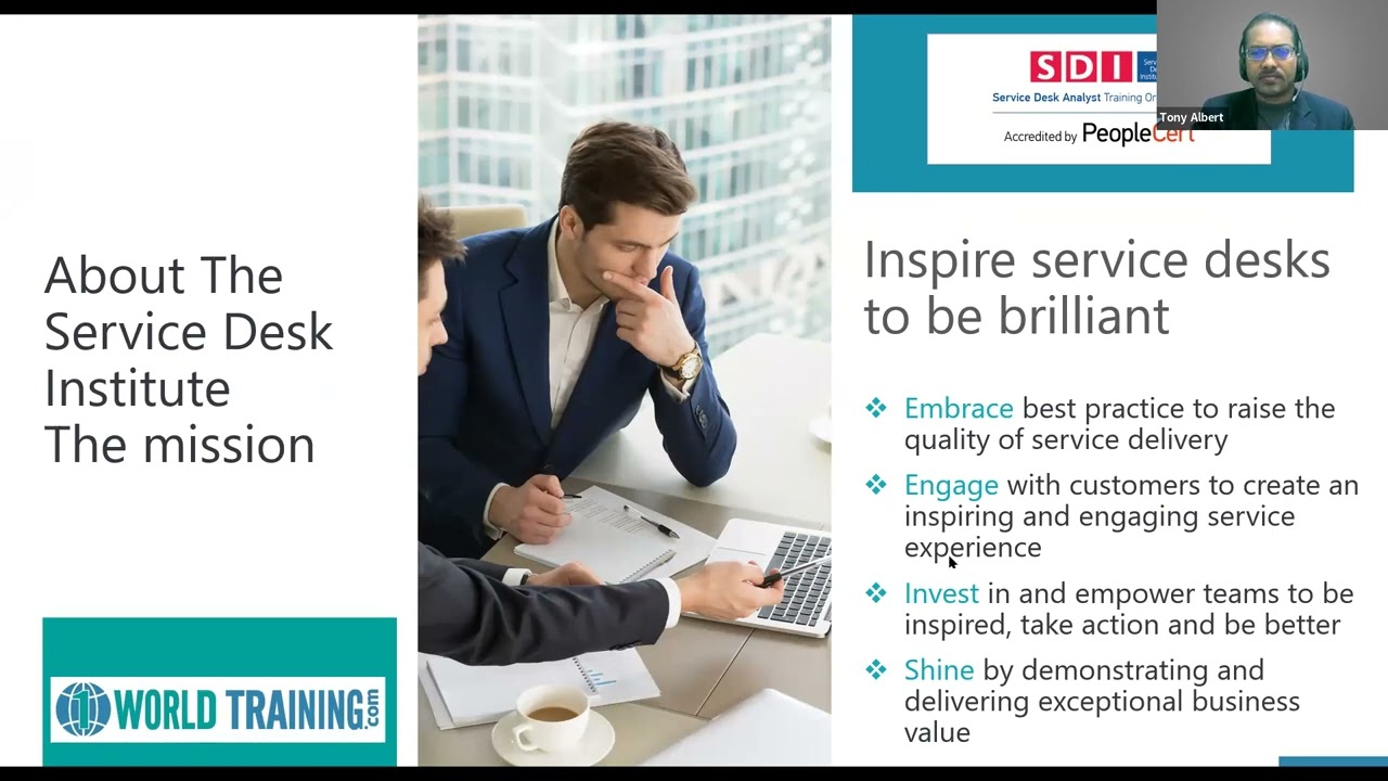 SDA Course Introduction | Service Desk Analyst | PeopleCert | SDI SDA | 1worldtraining.com |
