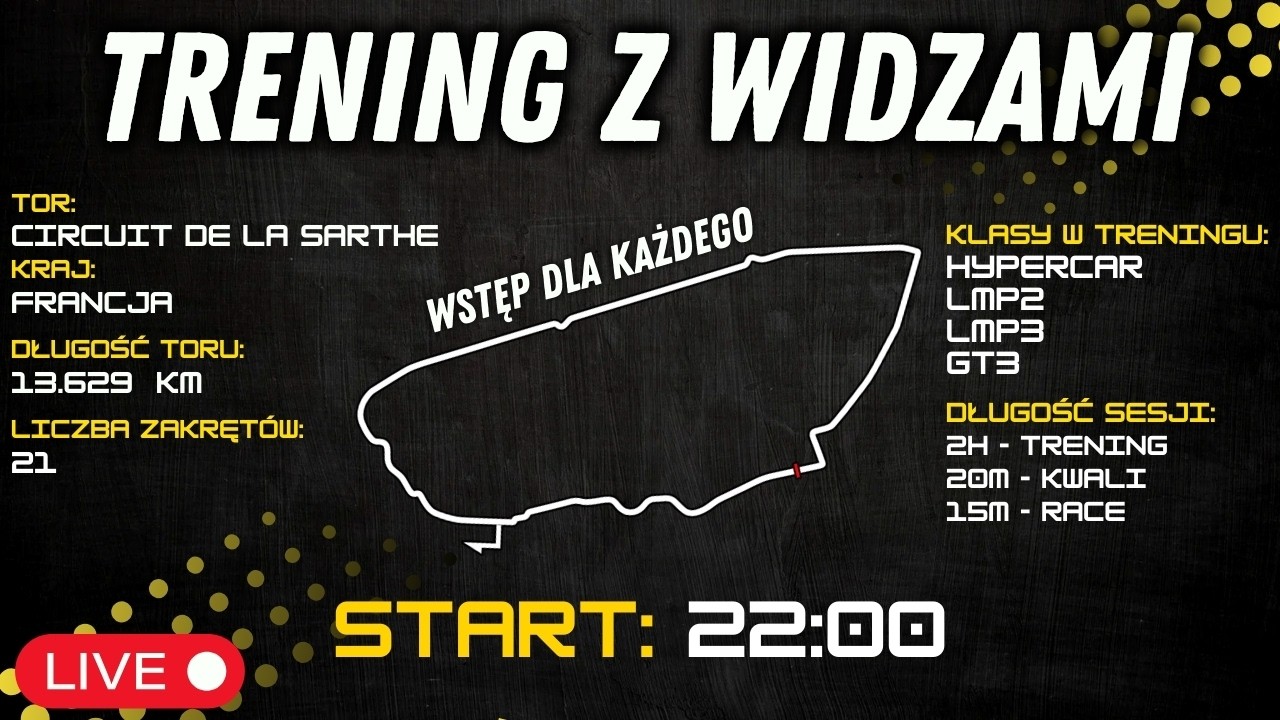 [LIVE] Trening Le Mans ze Średnim Simracerem. Wbijaj pojeździć