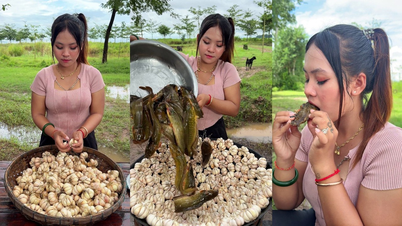 Cooking crispy fried fish and eat with garlic sauce recipe