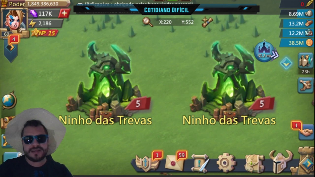 LORDS MOBILE : Analisando estratégias e derrubando ninhos nível 5! Complementando o nosso estudo!