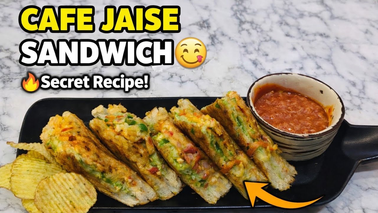 Cafe Style Veg Sandwich Recipe 😍 | Easy & Crispy Sandwich at Home l Cafe Style Kids & Party Special 