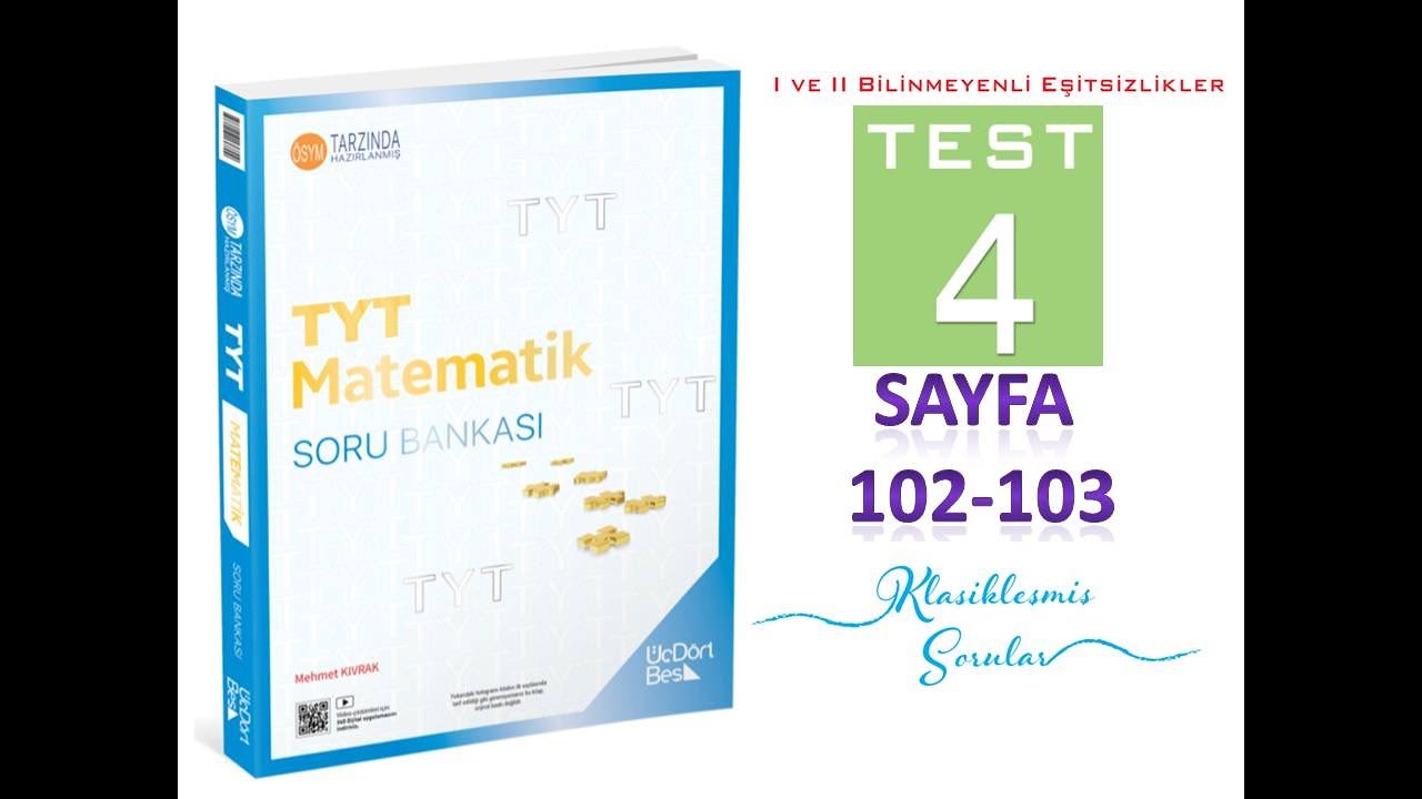 I VE II BİLİNMEYENLİ EŞİTSİZLİKLER TEST 4 (345 TYT MATEMATİK 2025)