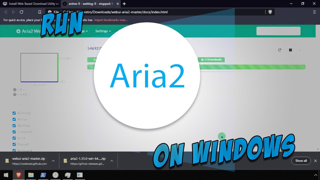Установка веб-интерфейса для загрузчика Aria2 в Windows