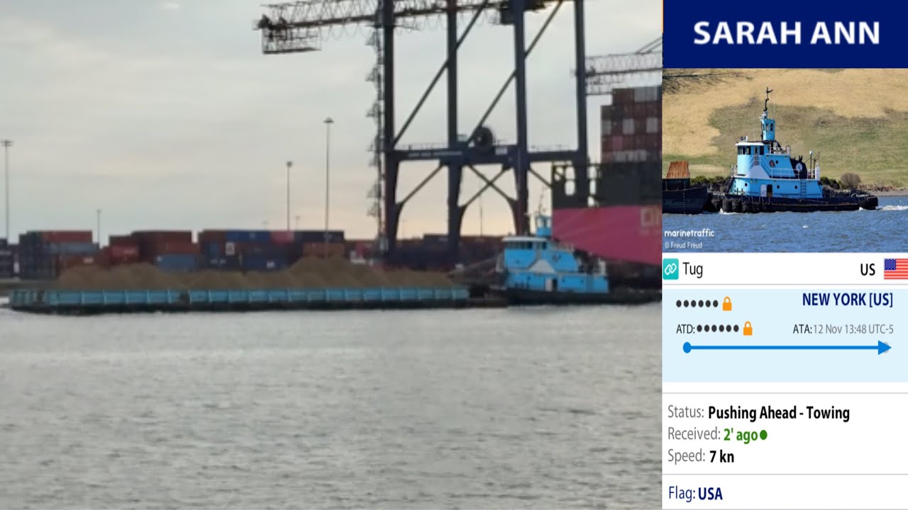 Sarah Ann Pushes the Dirt Towards Port Newark!