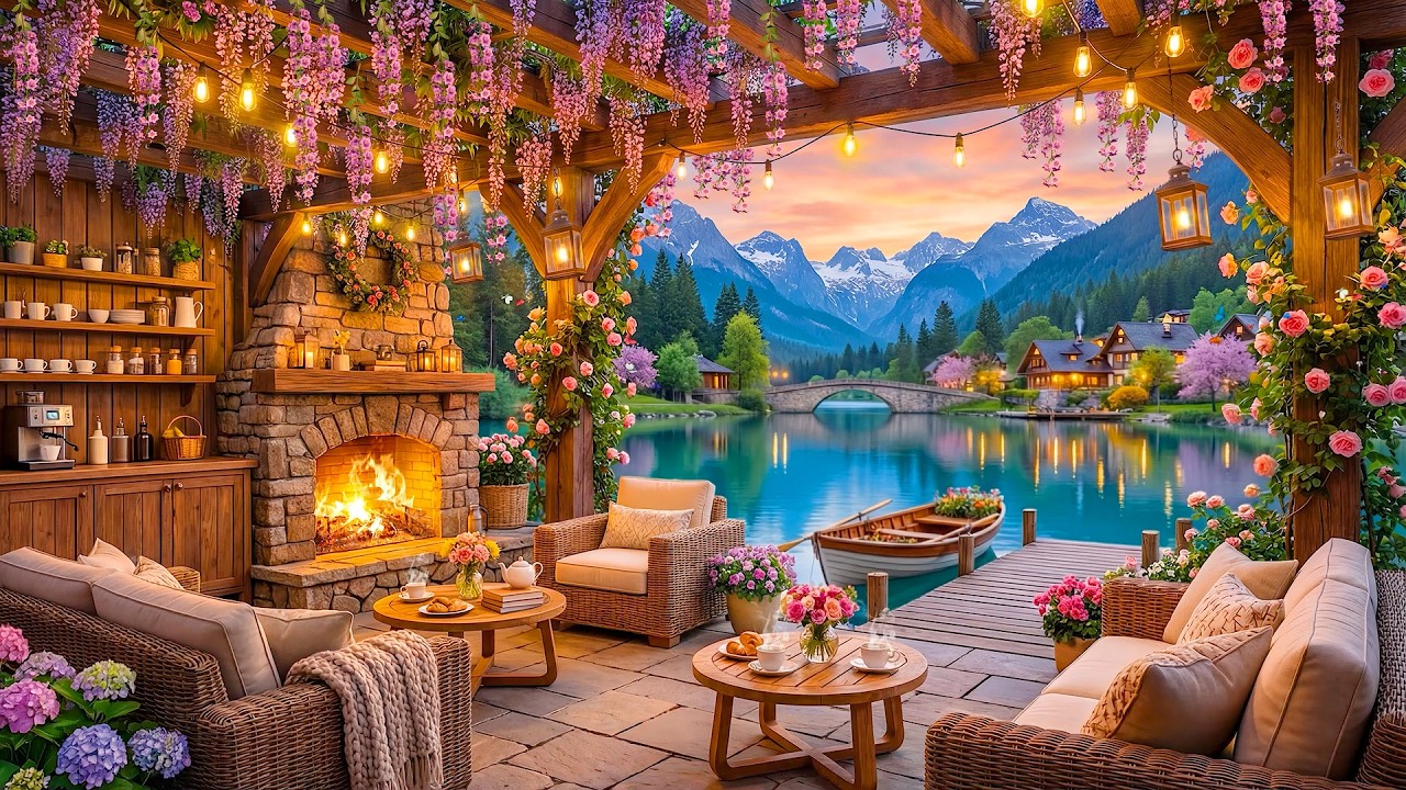 Spring Coffee Shop Ambience  🌸 Calm & Relaxing Spring Jazz