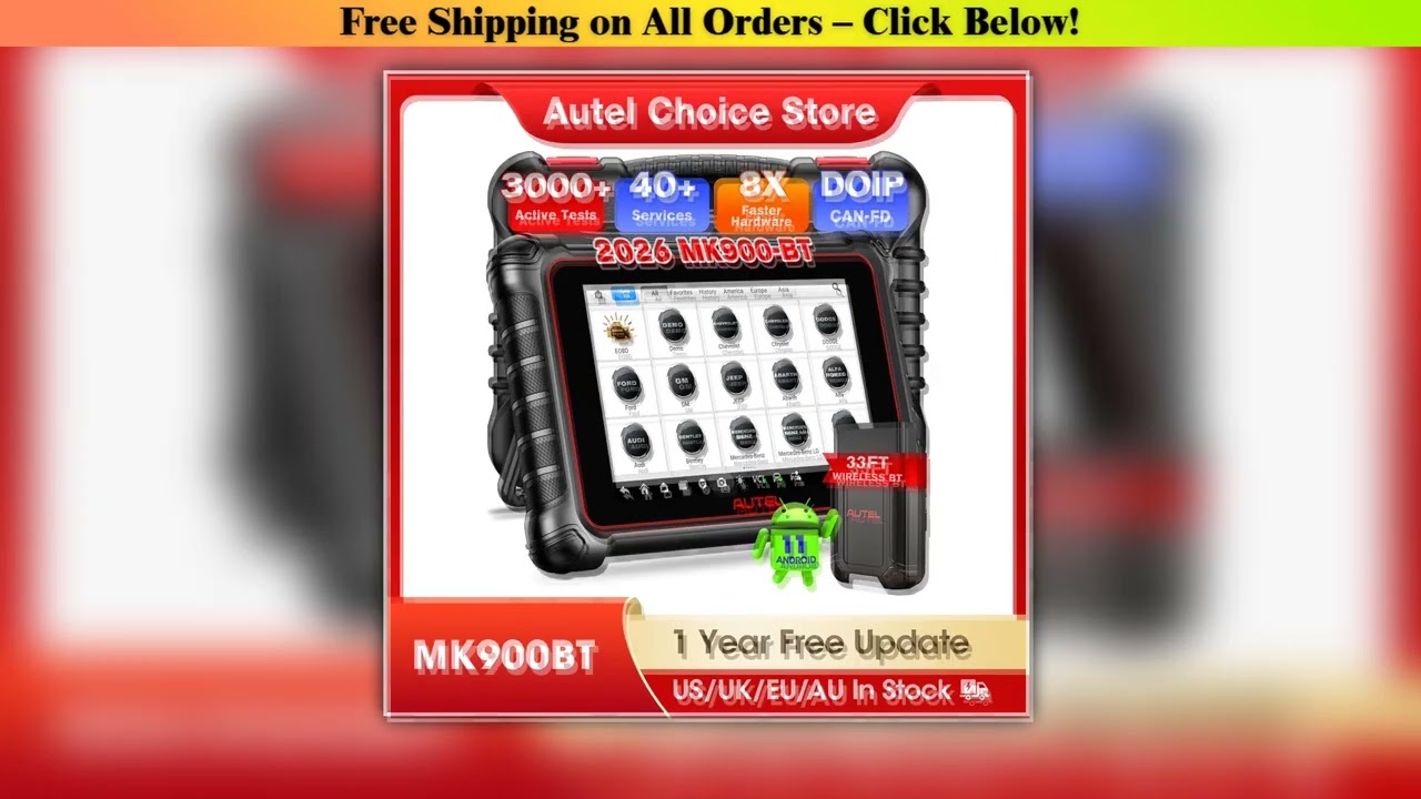 Autel MaxiCOM MK900-BT MK900BT Diagnostic Scanner Wireless DoIP /CAN Automotive Tools FD Scan Tool