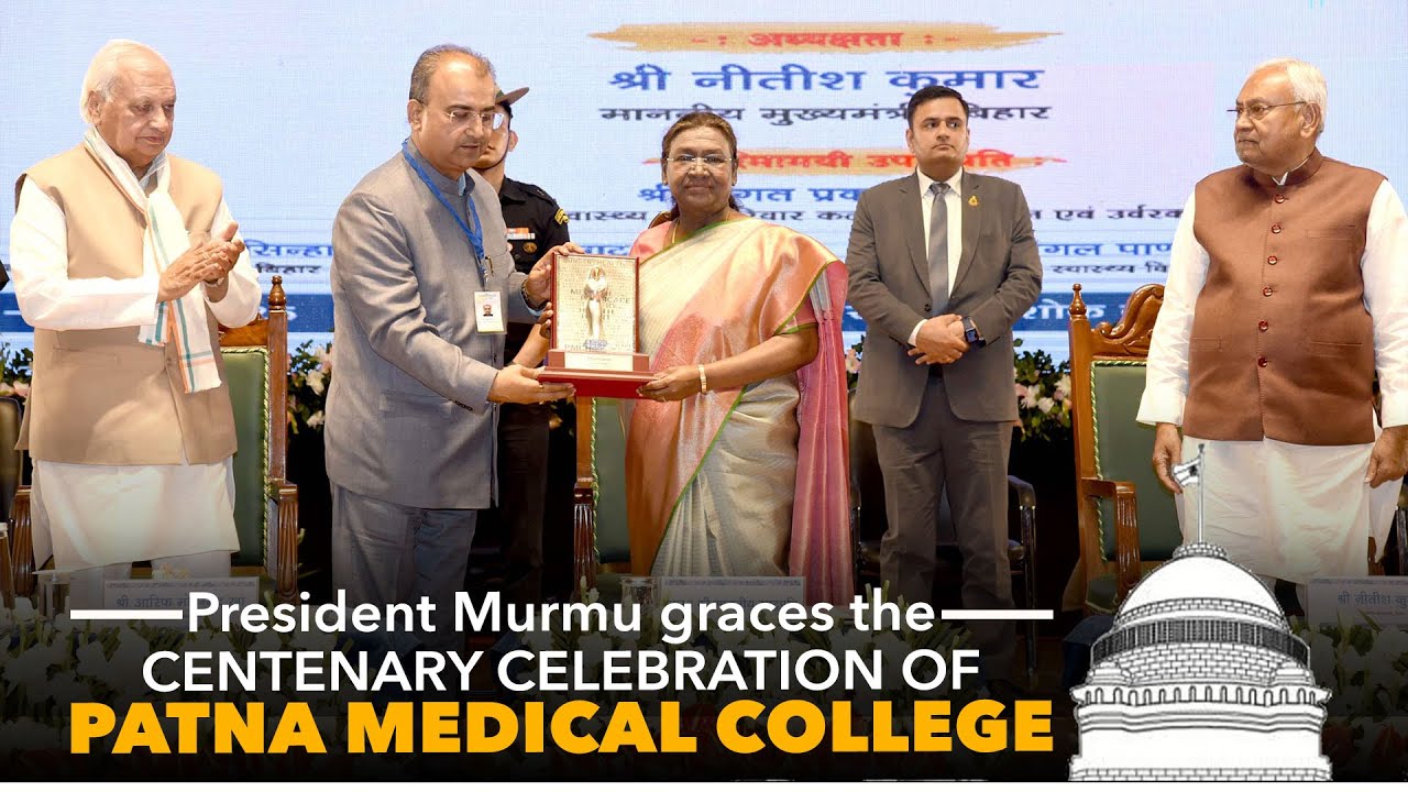 President Droupadi Murmu graces the centenary celebration of Patna Medical College in Patna, Bihar
