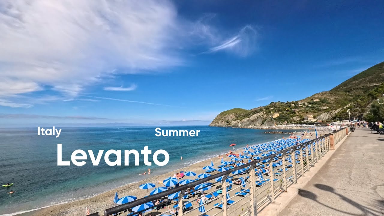 🌊 Morning Coastal Walk in Levanto, Italy | Relaxing Summer Ambience 4K