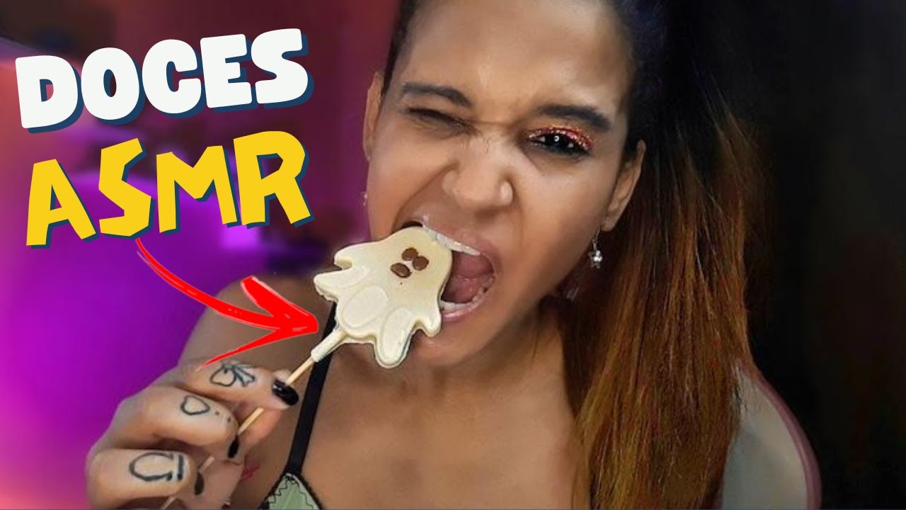 ASMR MUKBANG Experimentando doces de halloween I Sons de mastigacao 🎃🍫