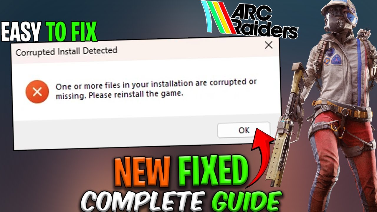 Исправлена ​​ошибка «Обнаружена поврежденная установка» в игре ARC Raiders на ПК.