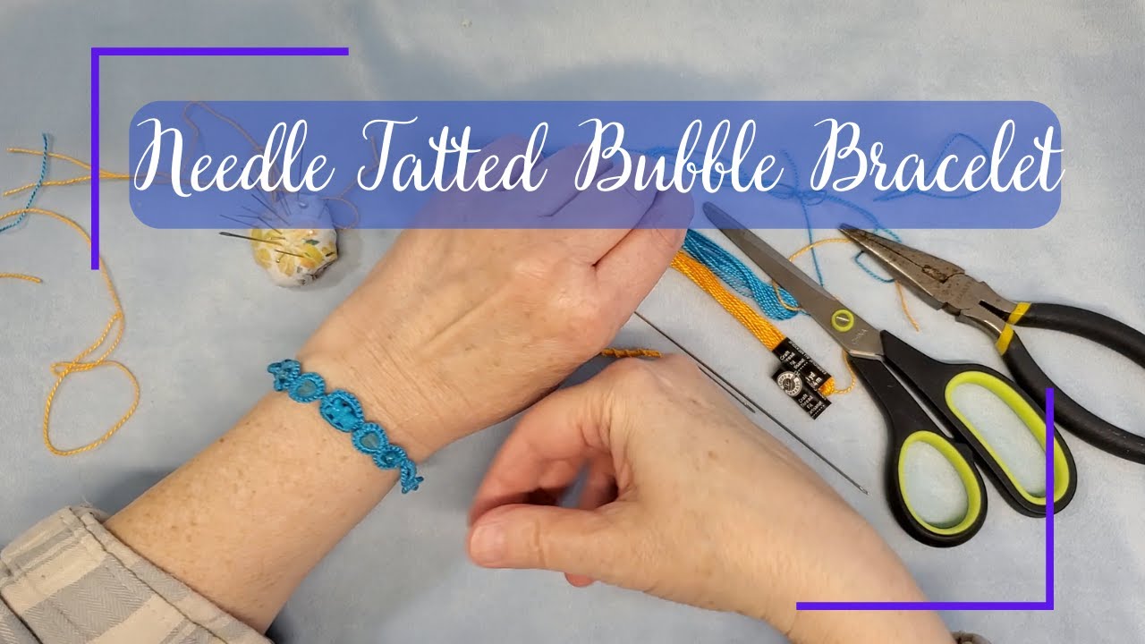 Needle Tatting: Ending, Tying Off, Adding On. Bubbles and Beads Bracelet  #stitchalong #tattedlace