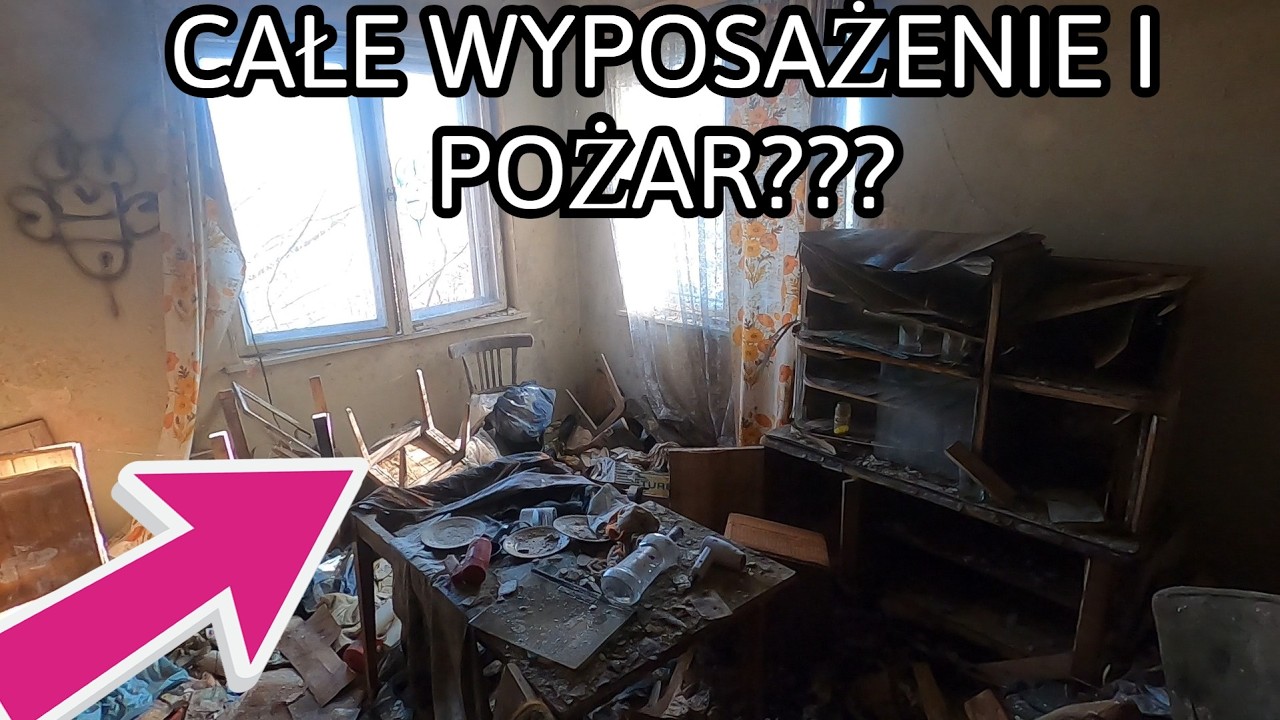 OPUSZCZONY DOM PO POŻARZE Z WYPOSAŻENIEM