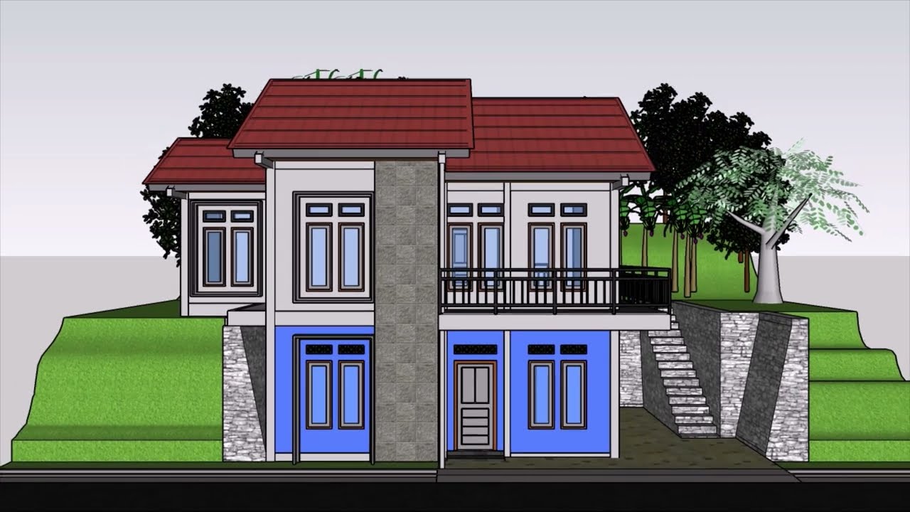 Konsep Desain Rumah Tinggal pada Tanah Miring