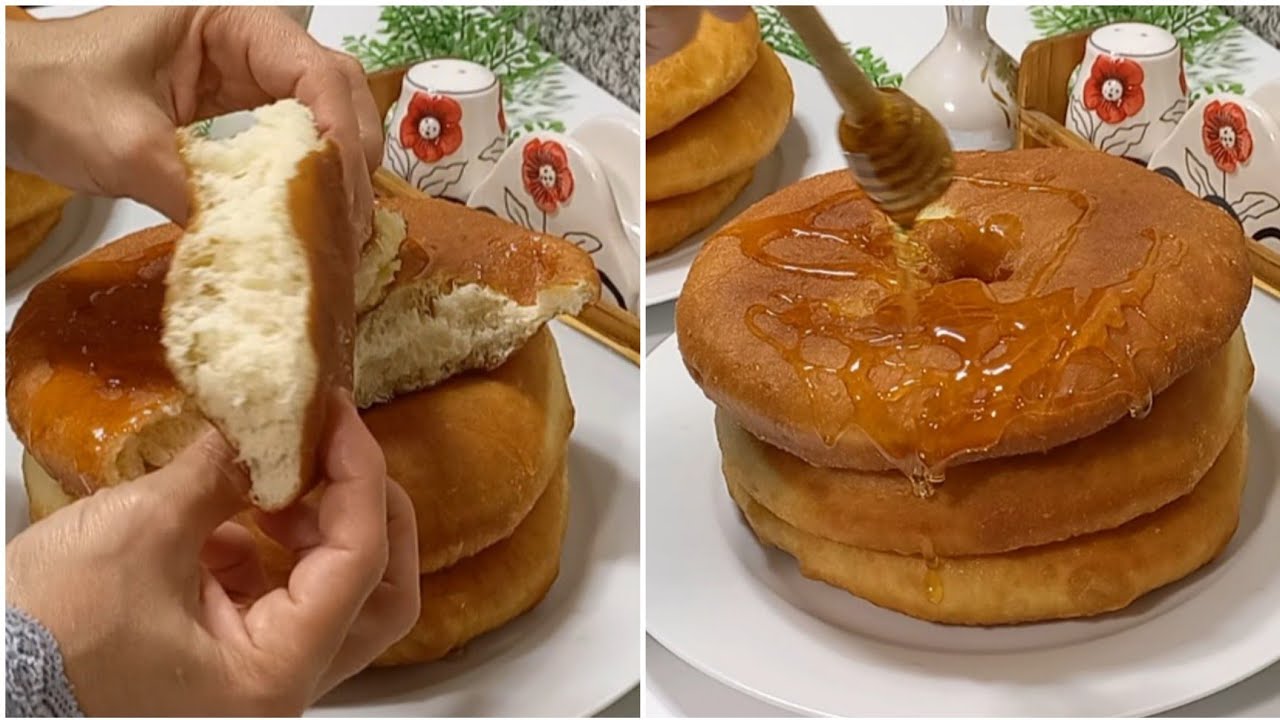 خبز مقلي راءع حسن من السفنج والبينيي👌سهل فخدمتو اقتصادي وينيييين😍 واهم حاجة مشاربش الزيت وخفيف👍👍