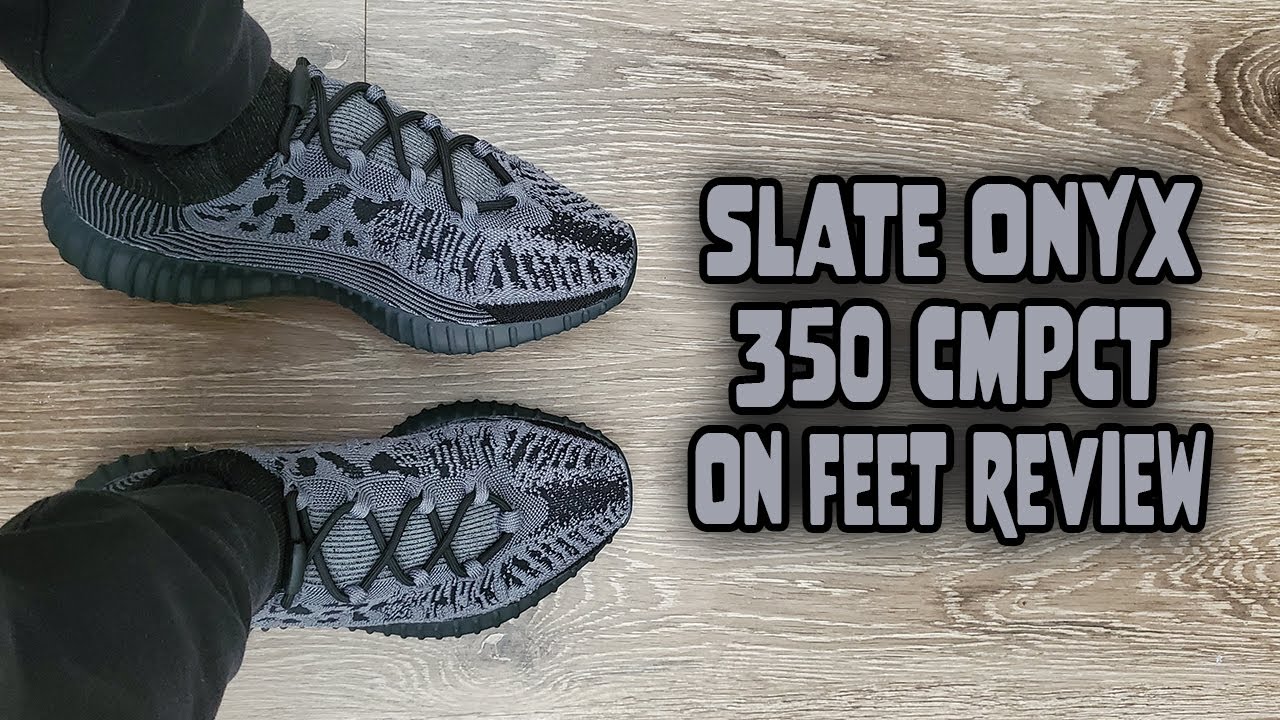 Обзор кроссовок Adidas Yeezy Boost 350 v2 CMPCT Slate Onyx на ногах (IG9606)