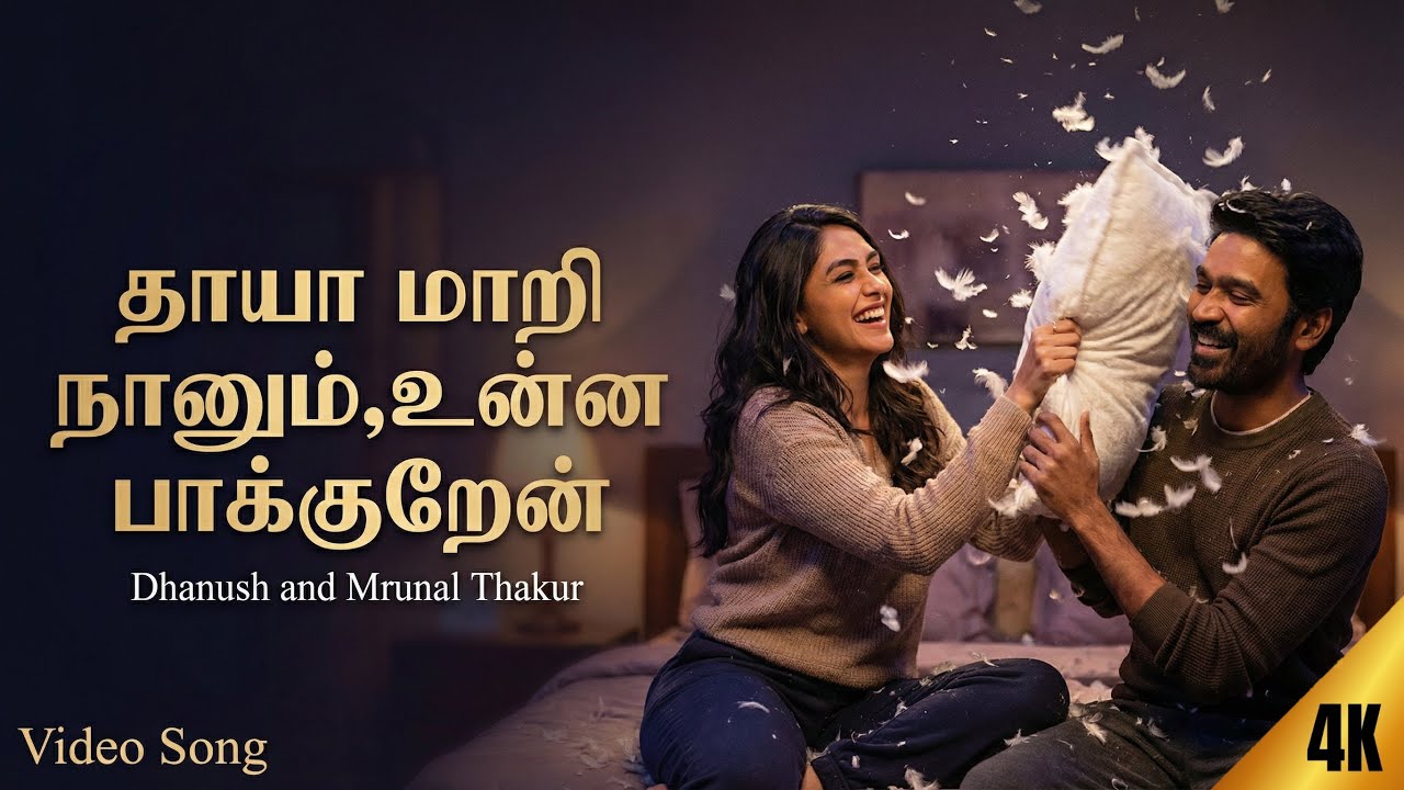 Dhanush x Mrunal Thakur Cute Romance | Thaaya Maari Melody | Latest Tamil Love Song | 4K