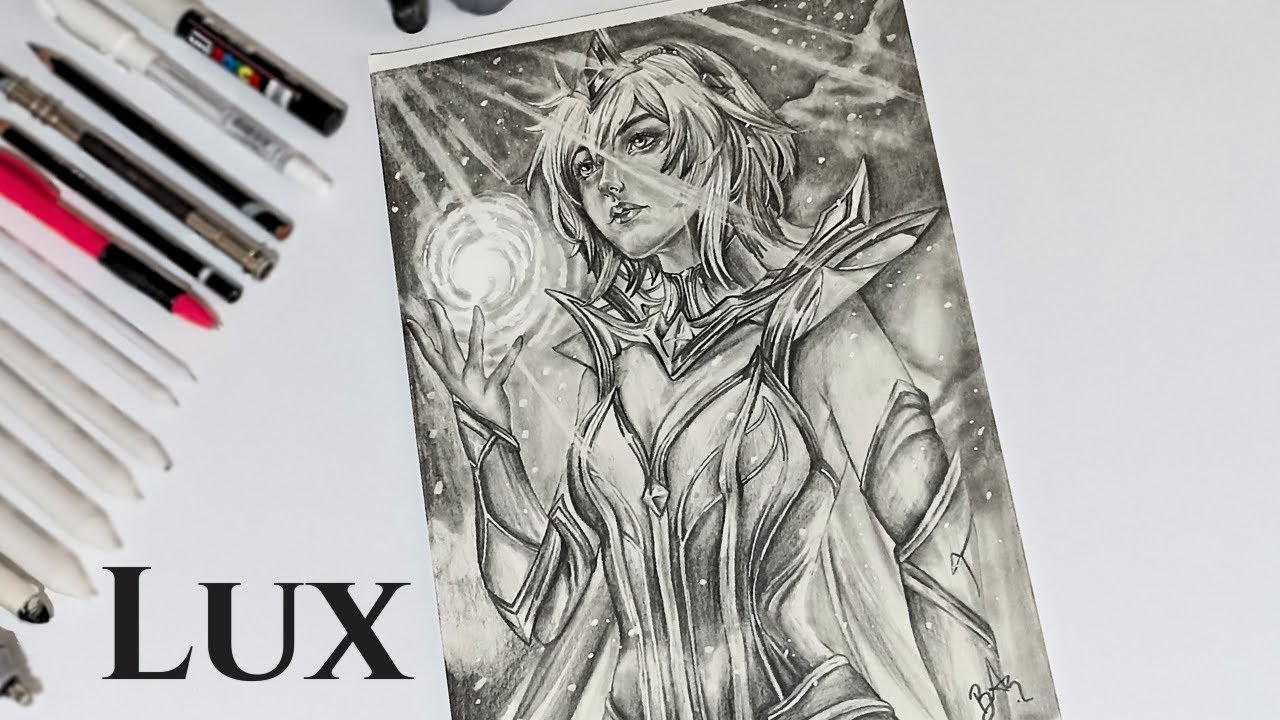 Elementalist Lux’u Kara Kalemle Çizdim ✨ | League of Legends