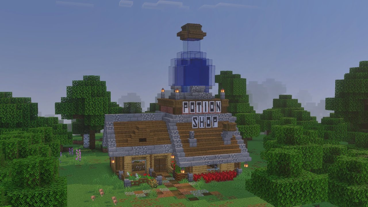 Minecraft - How to Build Potion Shop (ASMR building)