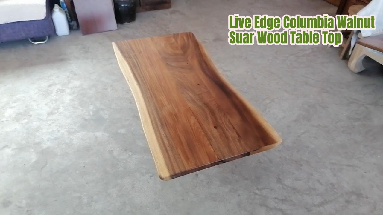 Modern Live Edge Columbia Walnut Suar Wood Table Top Acacia Solid Wood Coffee Table Top