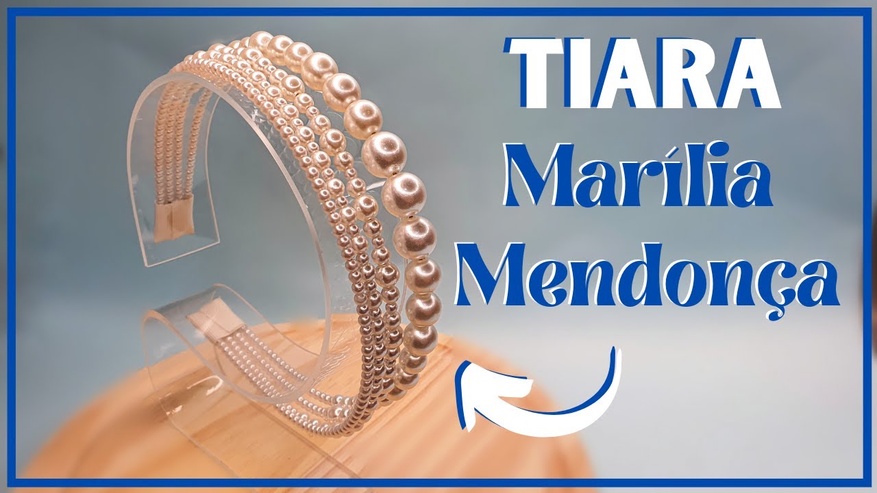 Tiara de luxo bordada com quatro voltas