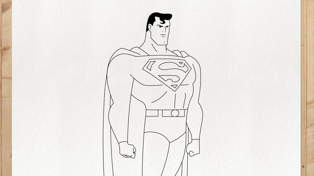 How to draw SUPERMAN FULL BODY - step by step, simple, EASY for beginners
