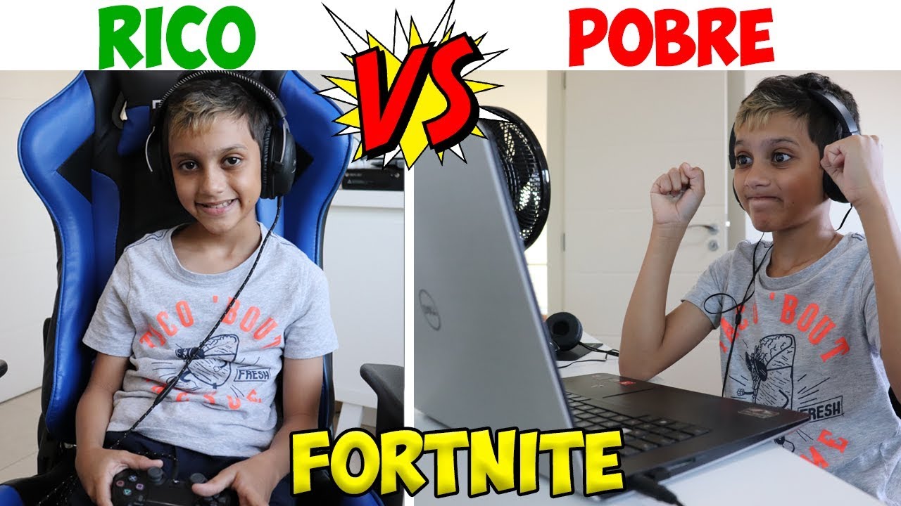 RICO VS POBRE JOGANDO VÍDEO GAME: FORTNITE (PARTE 2) Gustavo TV