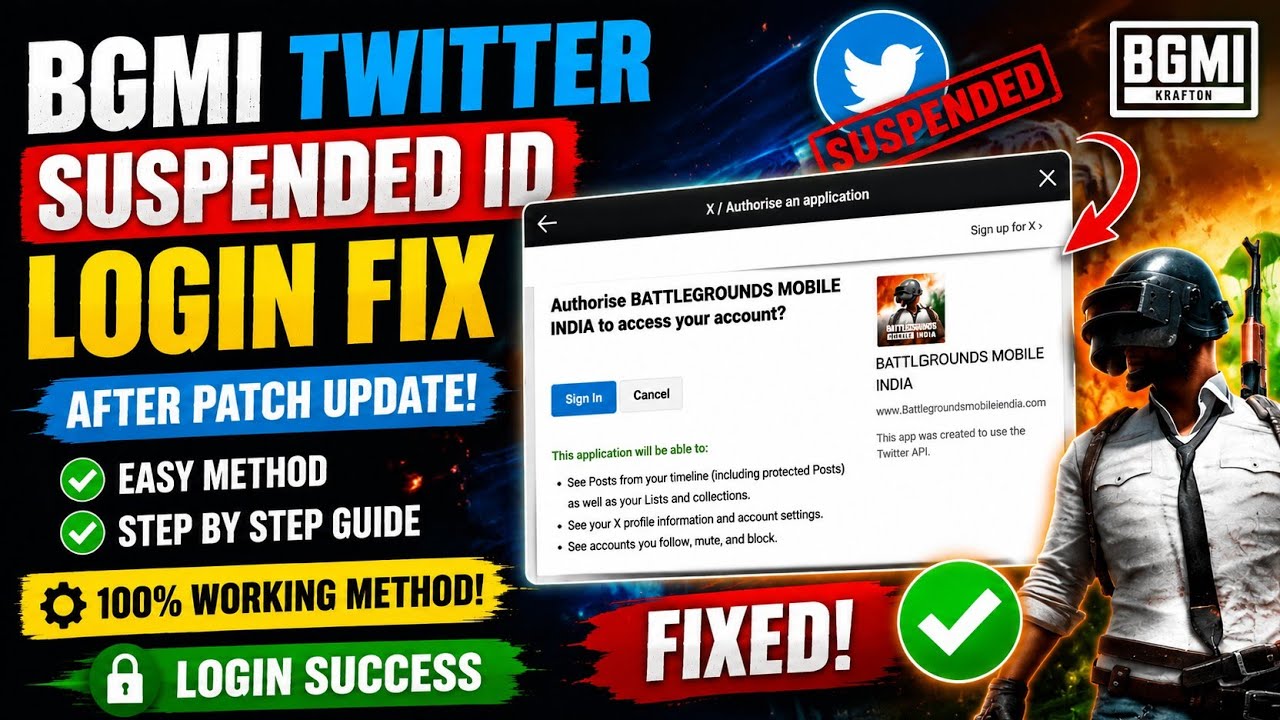 Twitter Suspended ID BGMI Login Fix | Latest Patch Update Tutorial | Bgmi Twitter login
