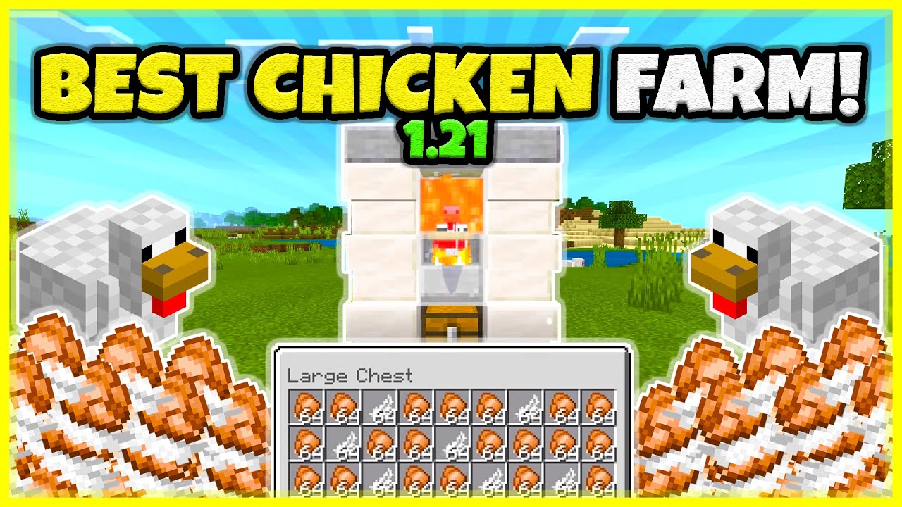 BEST CHICKEN FARM EVER!! (AFK!) In Minecraft Bedrock 1.21!