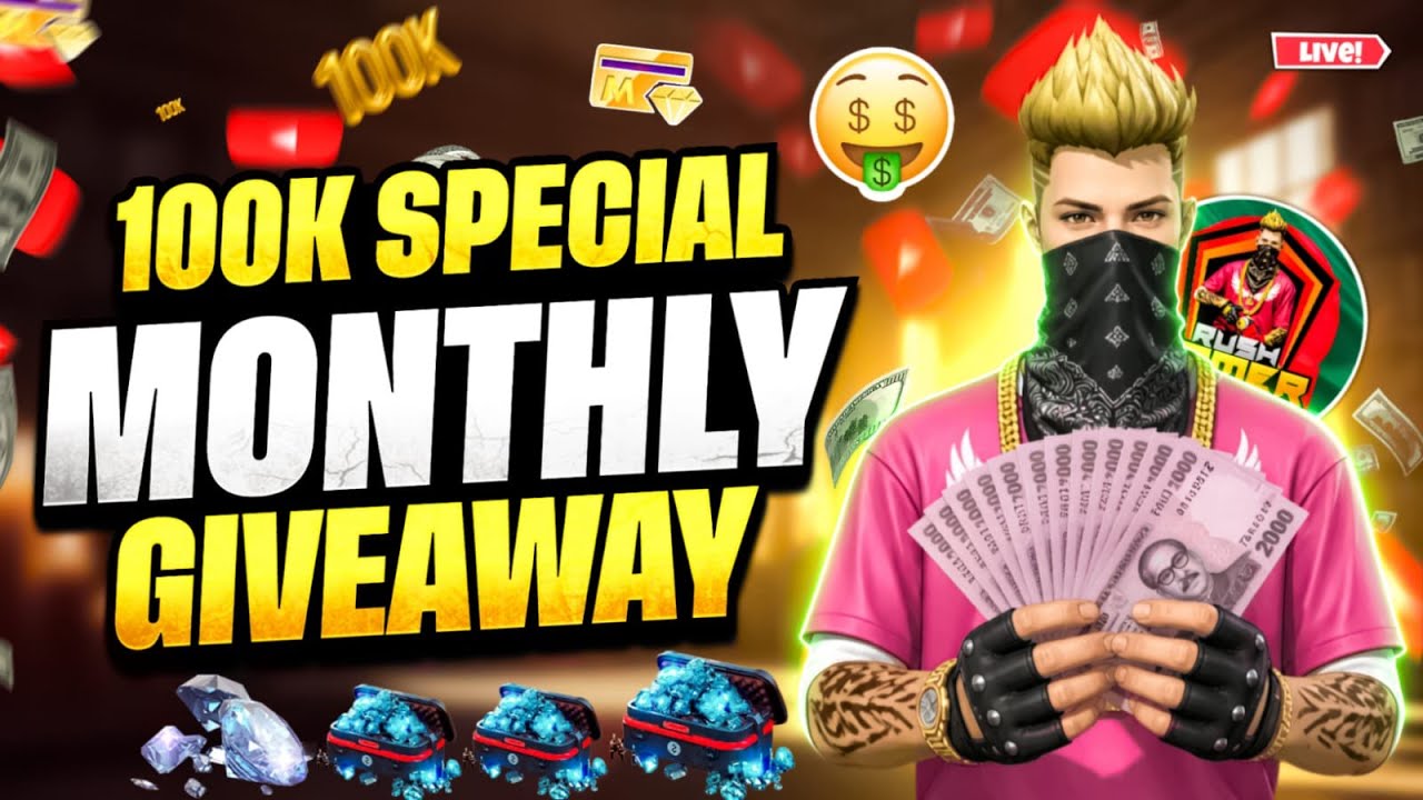 LIVE 100K SPECIAL MONTHLY💎GIVEAWAY | MONTHLY GIVEAWAY | ROAD TO 200K ‪@rushgamerbdlive