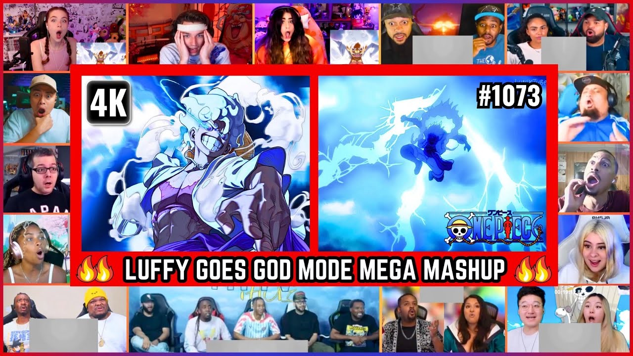 🔥LUFFY GOES GOD MODE MEGA REACTION MASHUP -One Piece Episode 1073 Mega Reaction Mashup #onepiece1073