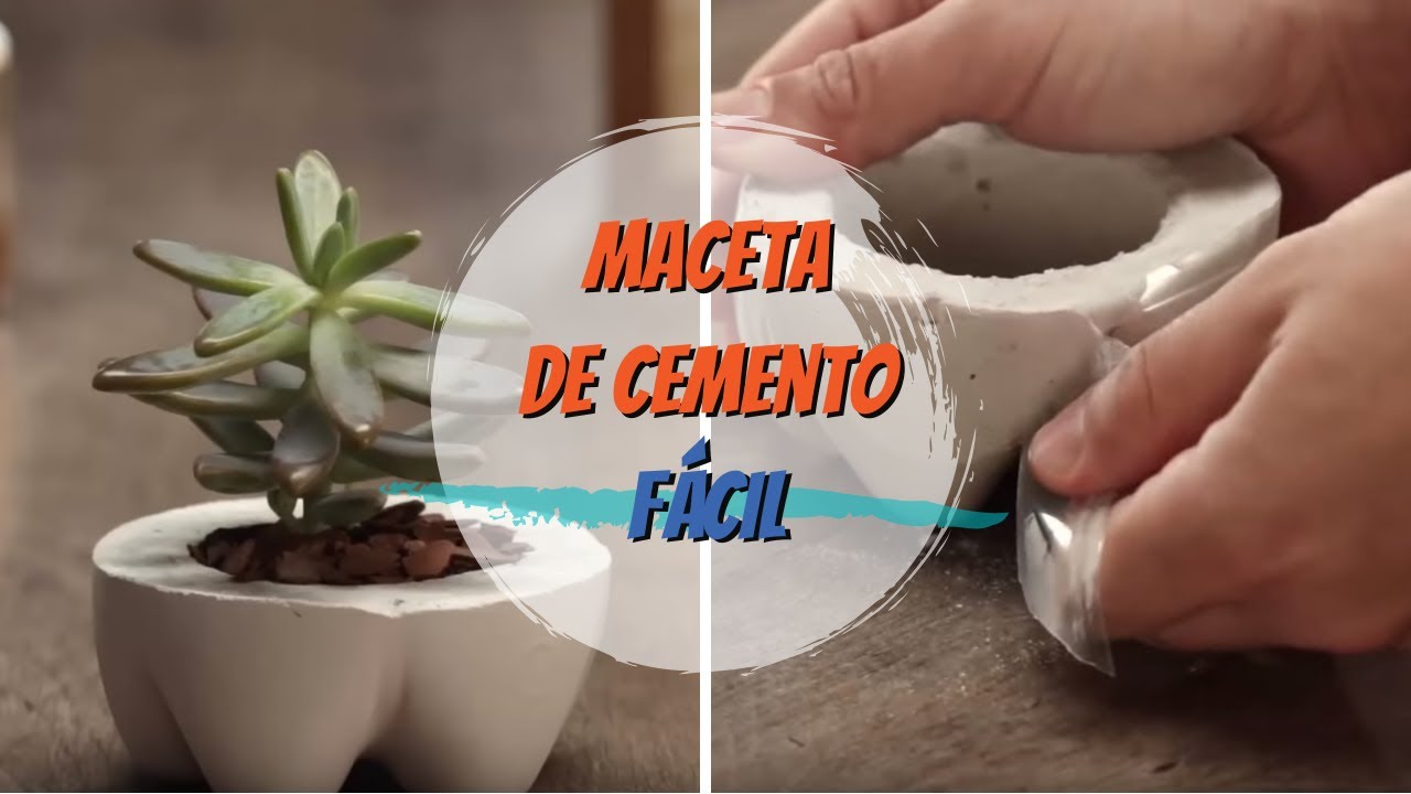 Maceta de cemento hecha en casa