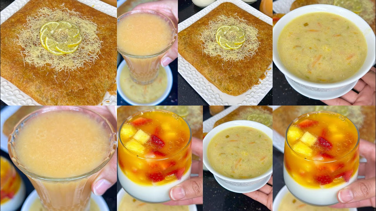 فطور اليوم 15 شوربة فطيرة مالحة مورقة و مقرمشة تحلية و عصير 😋