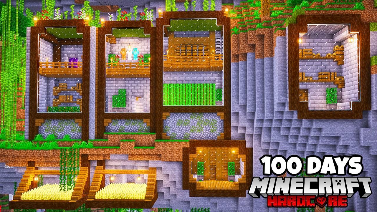 I Survived 100 Days in a CAVE ONLY World in Hardcore Minecraft