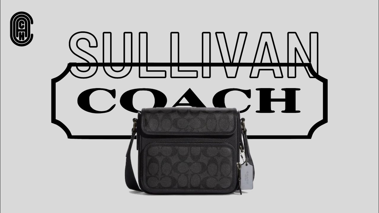 Review/Unboxing Túi đeo chéo Coach Sullivian Flap Crossbody In Signature Canvas C9870 - nam tính