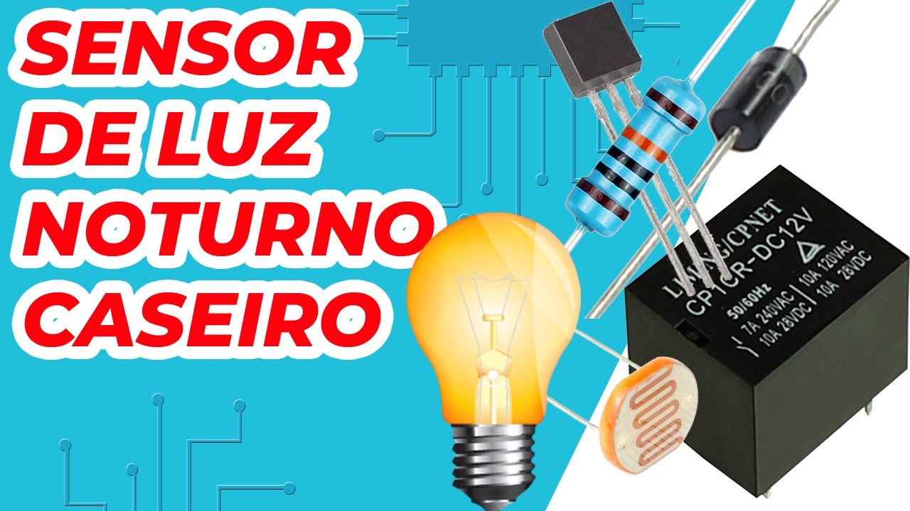 COMO FAZER SENSOR DE LUZ NOTURNO CASEIRO | Luz que acende sozinho quando escurece feito em casa LDR