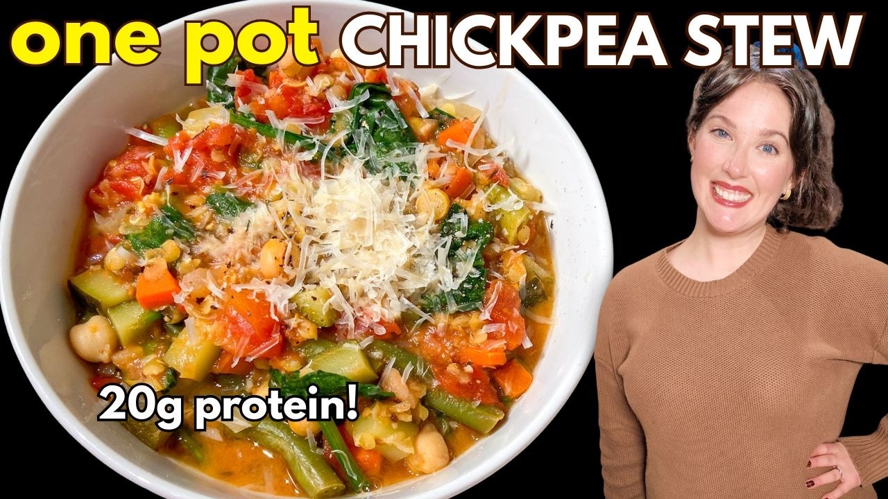 Love one pot meals? Make this high protein chickpea stew 🍲