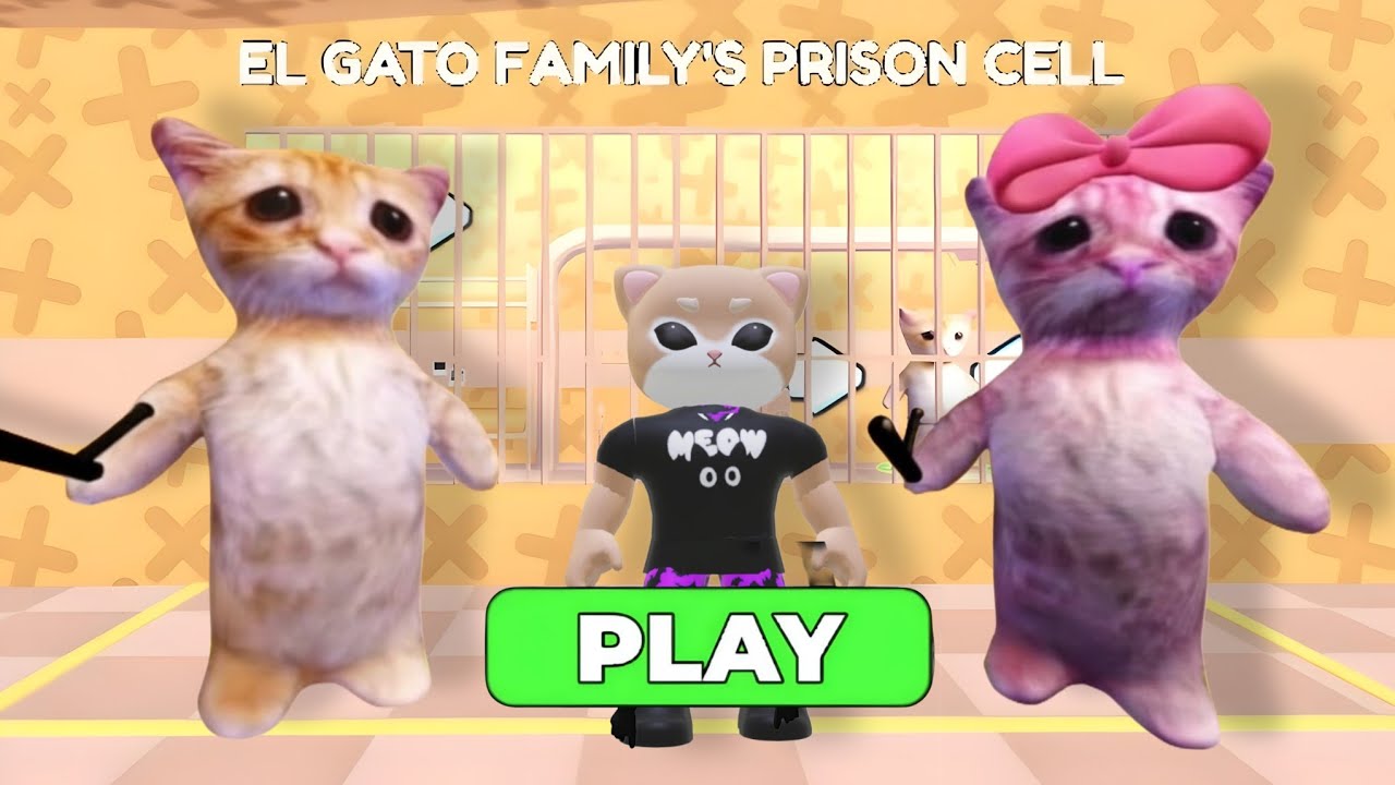 EL GATO VS Mrs. EL GATO PRISON RUN! (OBBY) - Gatito Escapes the Gato Prison! | Goat Gaming