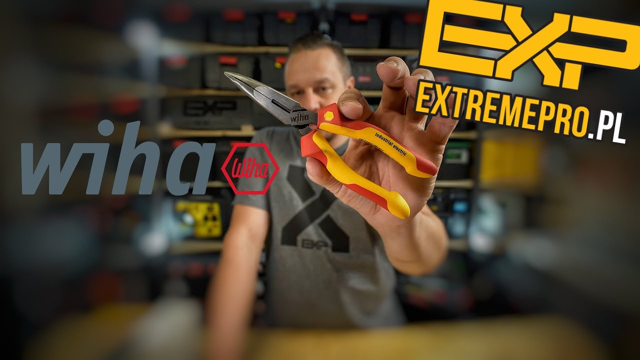 WIHA szczypce p&oacute;łokrągłe odgięte Industrial electric [4K]