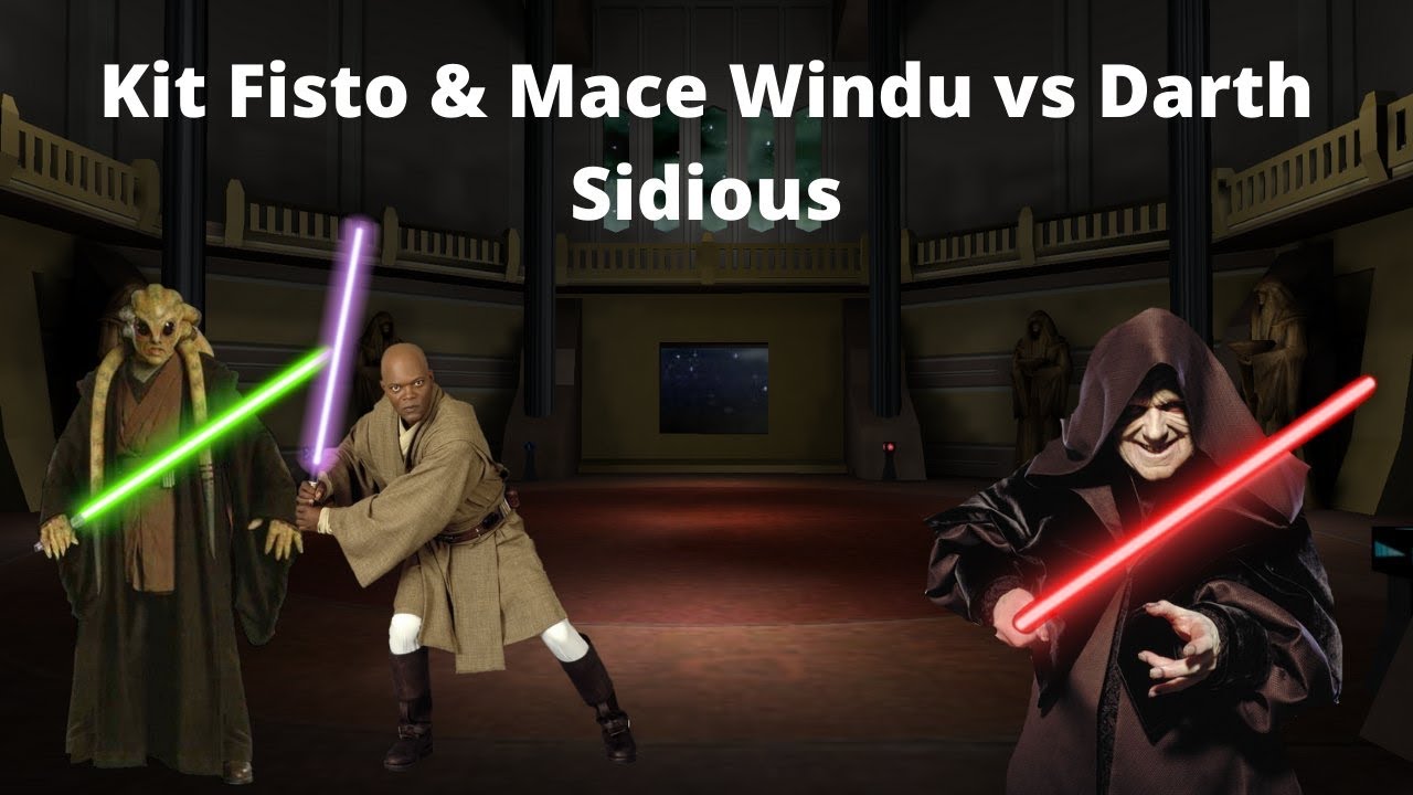 Star Wars Galactic Legacy- Mace Windu & Kit Fisto vs Palpatine | AI Battles | Justice for Fisto