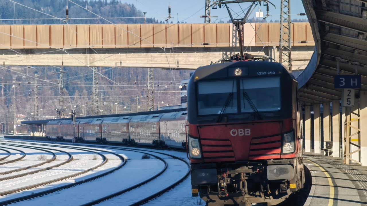&Ouml;BB Vectron ab Railjet nach Italien, bei der Ausfahrt in Kufstein