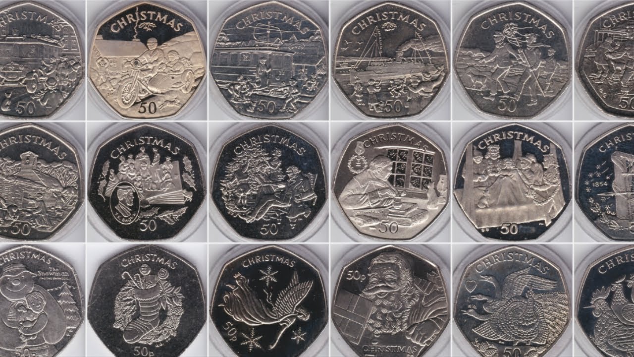 50 Different CHRISTMAS 50p Coins - 50 RARE XMAS 50p Coins